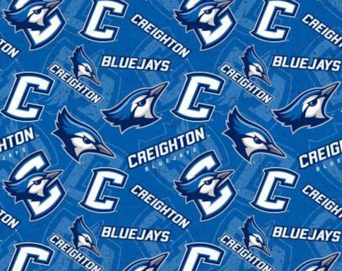 NCAA Creighton University Blue Jays fabric 100% Cotton  Ships in 1 Business Day Officially Licensed