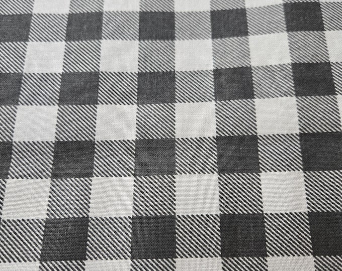 Black and Grey Buffalo Plaid Cotton Fabric 100% Cotton