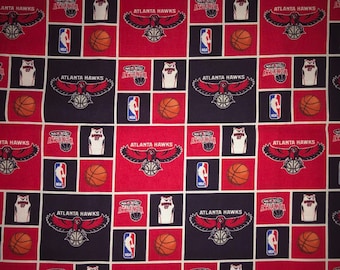 Atlanta Hawks NBA Licensed Cotton Fabric Basketball 100% Cotton RARE OOP Officially Licensed
