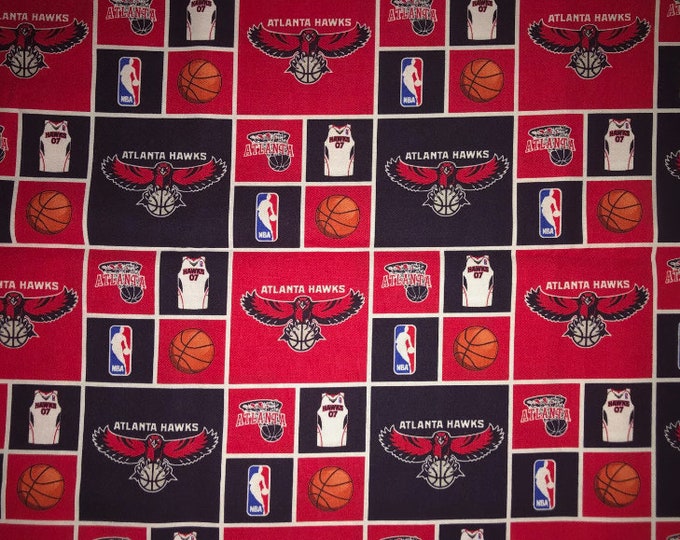Atlanta Hawks NBA Licensed Cotton Fabric Basketball 100% Cotton RARE OOP Officially Licensed