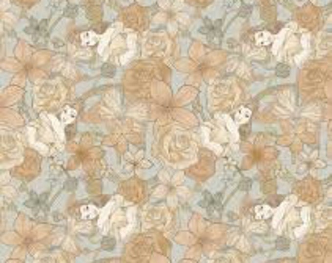 Disney Beauty and the Beast Belle flowers cotton Fabric 100% Cotton  Ships in 1 Business Day Officially Licensed