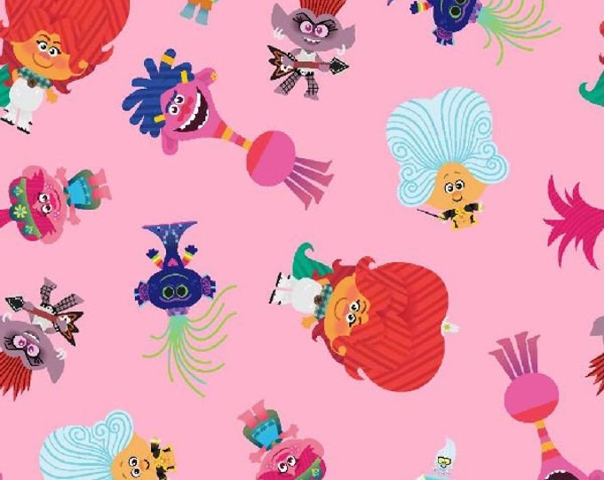 Trolls Poppy Cotton Fabric 100% Cotton  Ships in 1 Business Day Officially Licensed