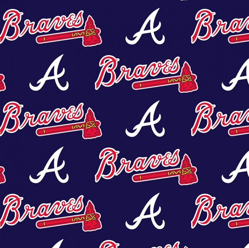 Atlanta Braves Baseball MLB Fabric 100% Cotton Officially Licensed zdjęcie 1