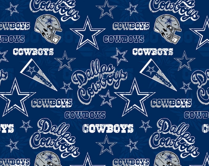 Dallas Cowboys 100% Cotton Fabric retro Officially Licensed