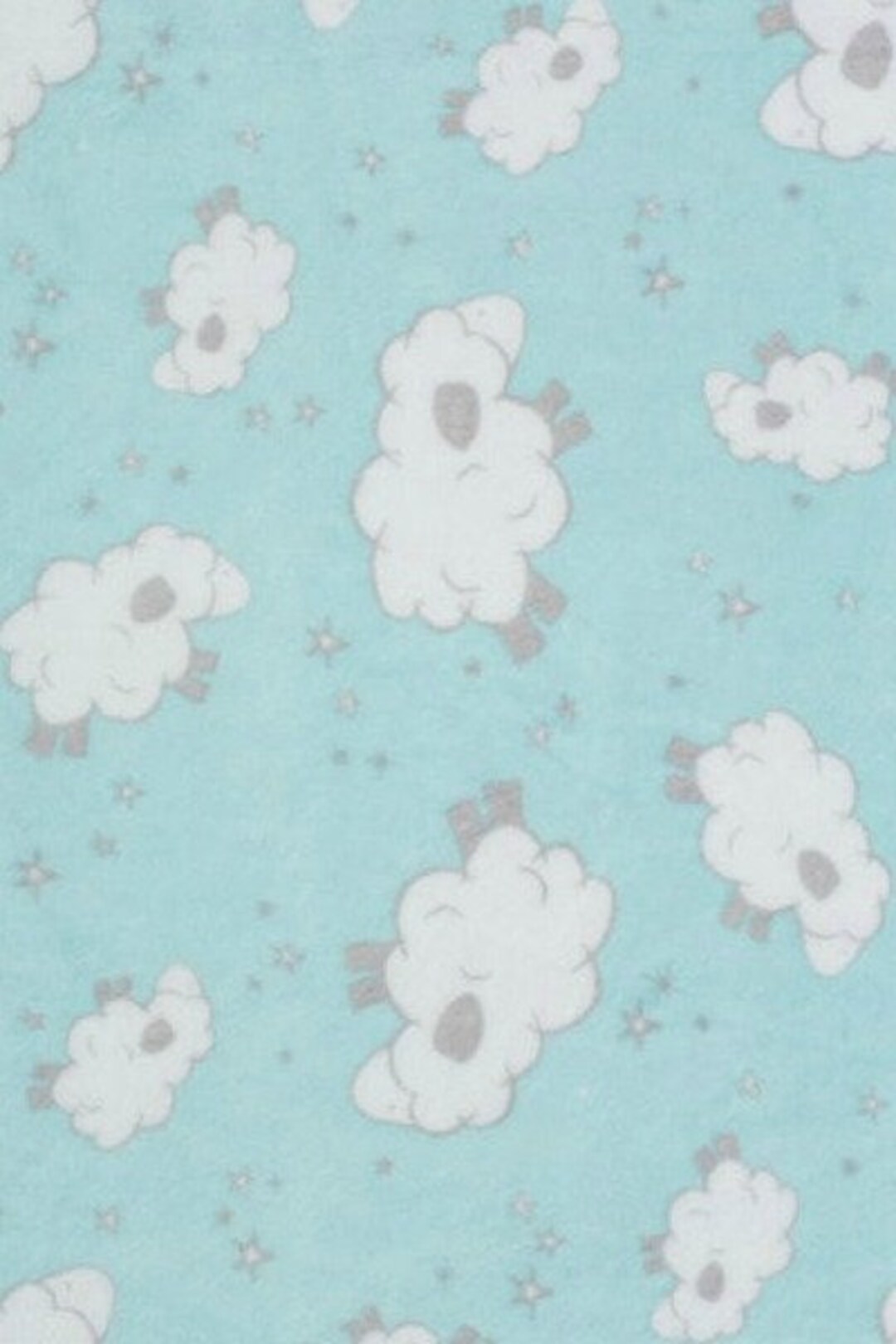 Minky Fabric by the Yard Shannon Fabrics Sheep Baaa Lamb Saltwater