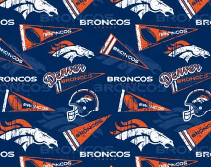 Denver Broncos 100% Cotton Fabric  NEW Pennant Officially Licensed