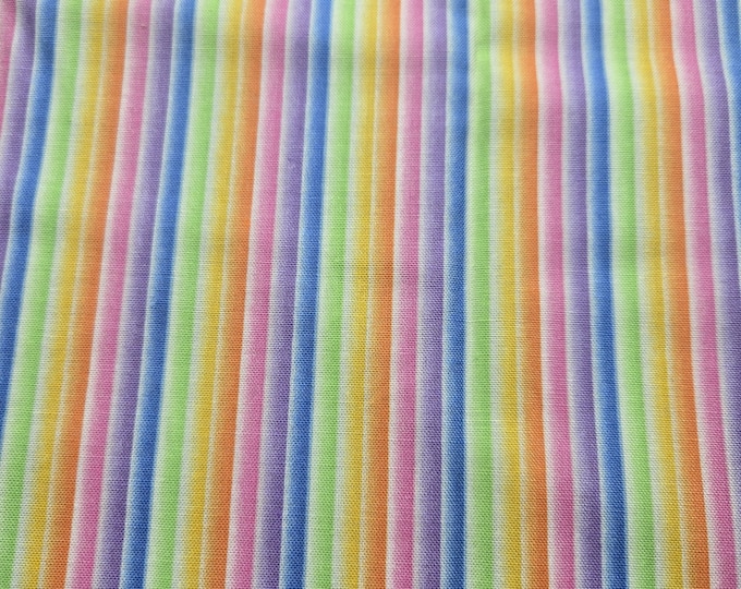 Rainbow Stripes Design Cotton Fabric 100% Cotton  Michael Miller Little Stripe