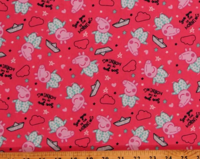 Peppa Pig See you in the morning sailor Cotton Fabric 100% Cotton  Ships in 1 Business Day Officially Licensed
