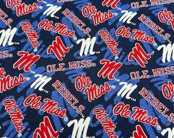 Ole Miss Universidad de Mississippi tono sobre tono 100% algodón