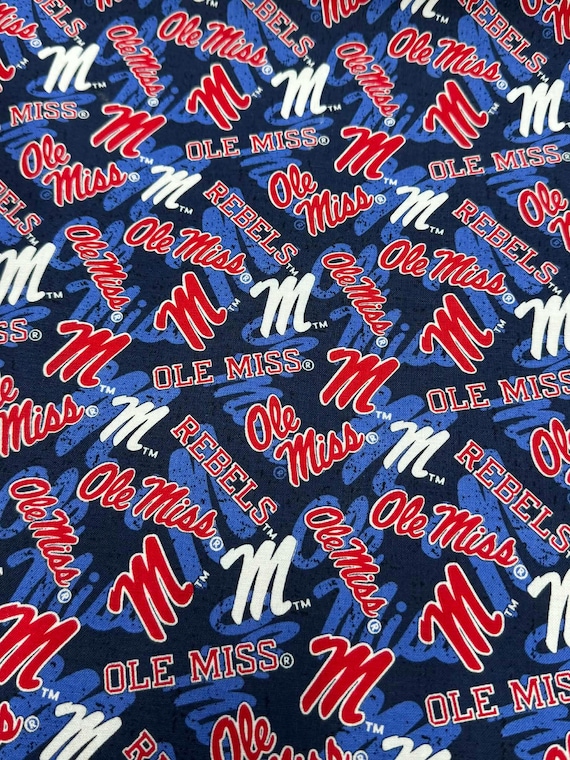 Ole Miss University of Mississippi tone on tone 100% Cotton