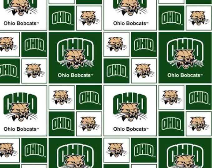Ohio University Bobcats Fabric 100% Cotton Officially Licensed