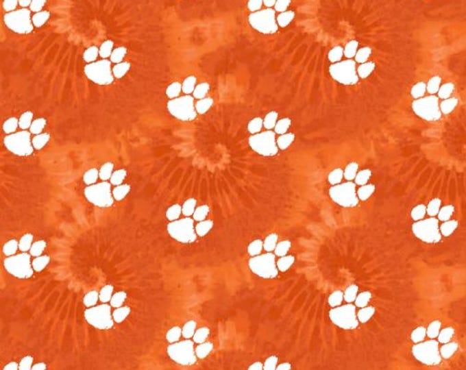 Clemson Tigers Tie Dye Fabric 100% Cotton Officially Licensed