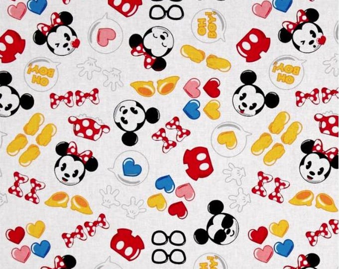 Mickey and Minnie Cotton Fabric 100% Cotton  Ships in 1 Business Day Officially Licensed