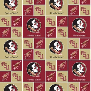 Florida State Seminoles FSU Block 100% Cotton Officially Licensed