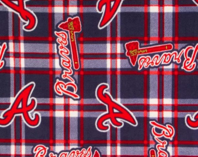 Atlanta Braves Licensed FLEECE fabric. See Description for actual measurements available. Officially Licensed