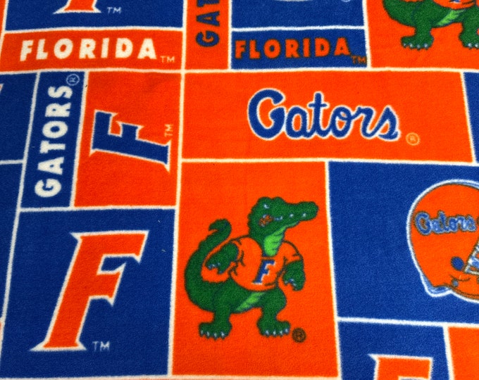 Florida Gators FLEECE fabric. See Description for actual measurements available. Officially Licensed