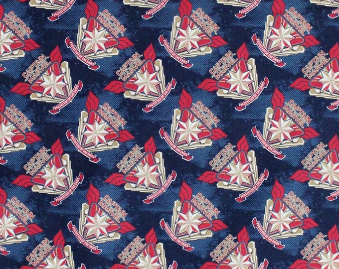 Captain Marvel Cotton Fabric 100% Cotton Officially Licensed