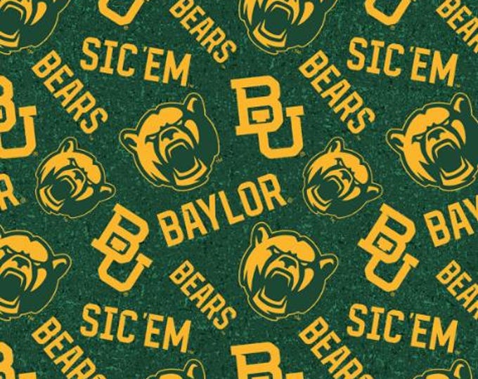Baylor University Bears Sic Em Fabric 100% Cotton Officially Licensed