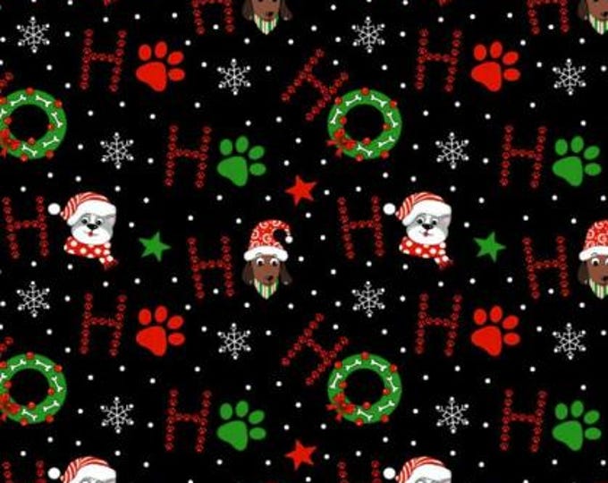 Dogs Christmas Merry Woofmas Freckle and Lollie Fabric 100% Cotton Christmas