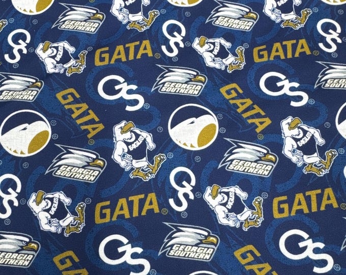 Georgia Southern GATA Eagles NCAA Tone on Tone Fabric 100% Cotton Officially Licensed