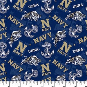 US Naval Academy Cotton Fabric 100% Cotton Officially Licensed