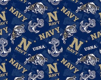 US Naval Academy Cotton Fabric 100% Cotton Officially Licensed