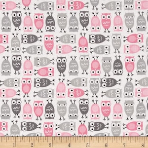 Urban Zoology mini Owls cotton Fabric 100% Cotton