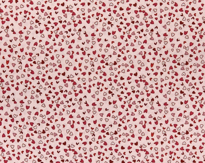 Stoffabric Denmark Best Bits Hearts Light Pink Fabric 100% Cotton Lips Valentines Day Fabric
