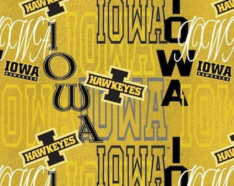 University of Iowa Hawkeyes Fabric 100% Cotton Officially Licensed Letters