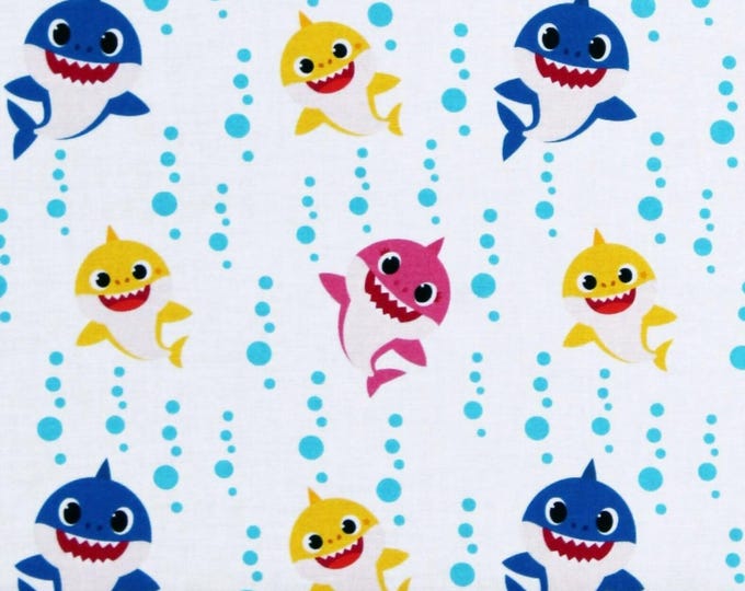 Baby Shark Cotton Fabric 100% Cotton Officially Licensed