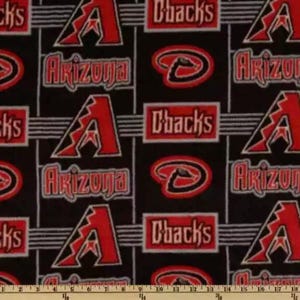 Arizona Diamondbacks baseball Licensed FLEECE fabric Fabric Traditions Brand Officially Licensed
