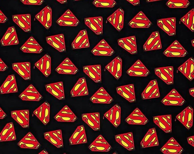 Camelot Superman Logo Licensed fabric 100% cotton Officially Licensed