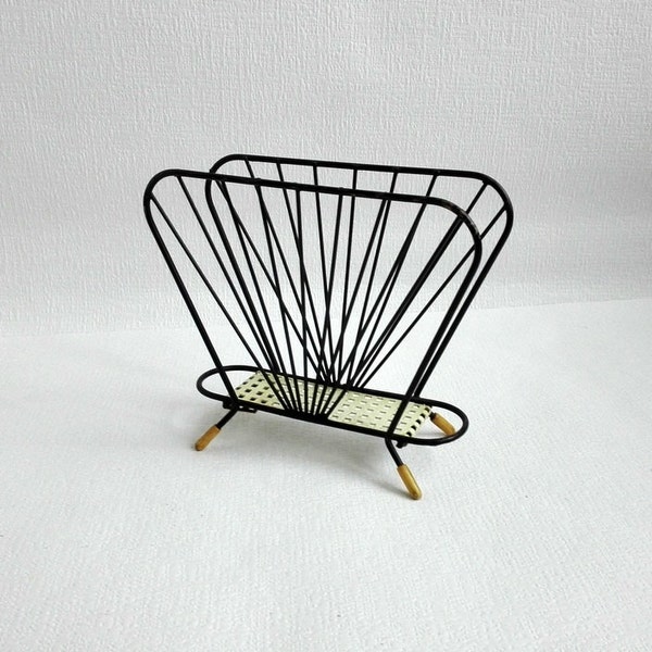 Vintage Mategot/ Pilastro / Tomado Letter Holder . Napkin Holder, Perforated Metal,Black Metal, Mid Century Modern 1950/1960's