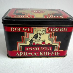 Douwe Egbert Coffee Tin, Made in Holland, vintage 1980s