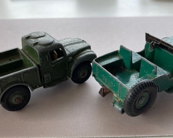 Vintage Dinky Toys Jeep 25Y, camión de carga del ejército # 641, hecho en Inglaterra, vintage 1950/1960.