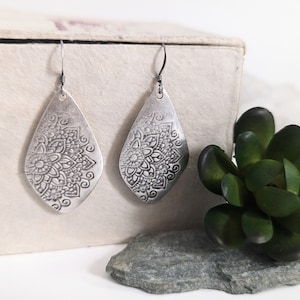 Flower Mandala Earrings, boho jewelry