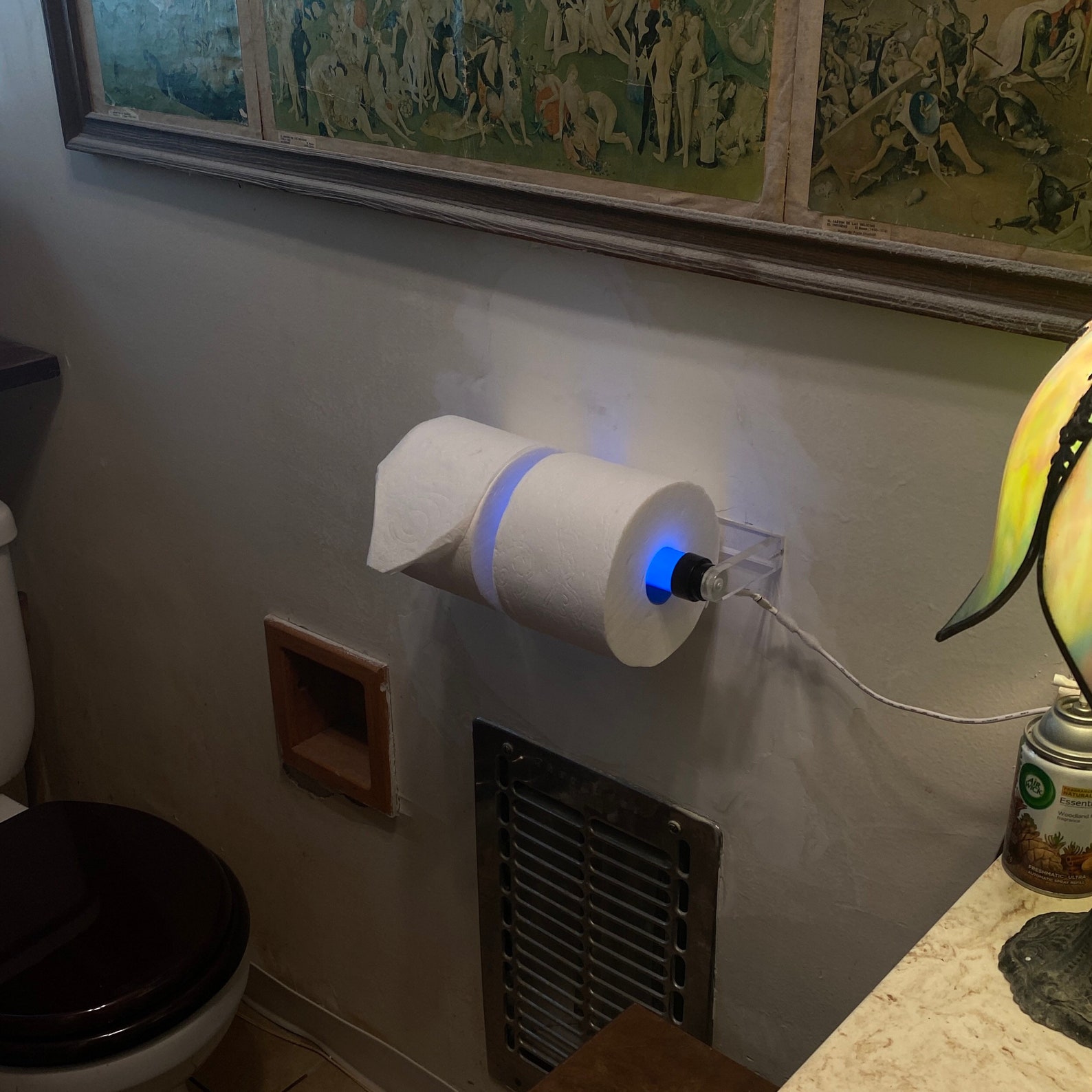 LED Toilet Paper Holder Night Light double roll Etsy