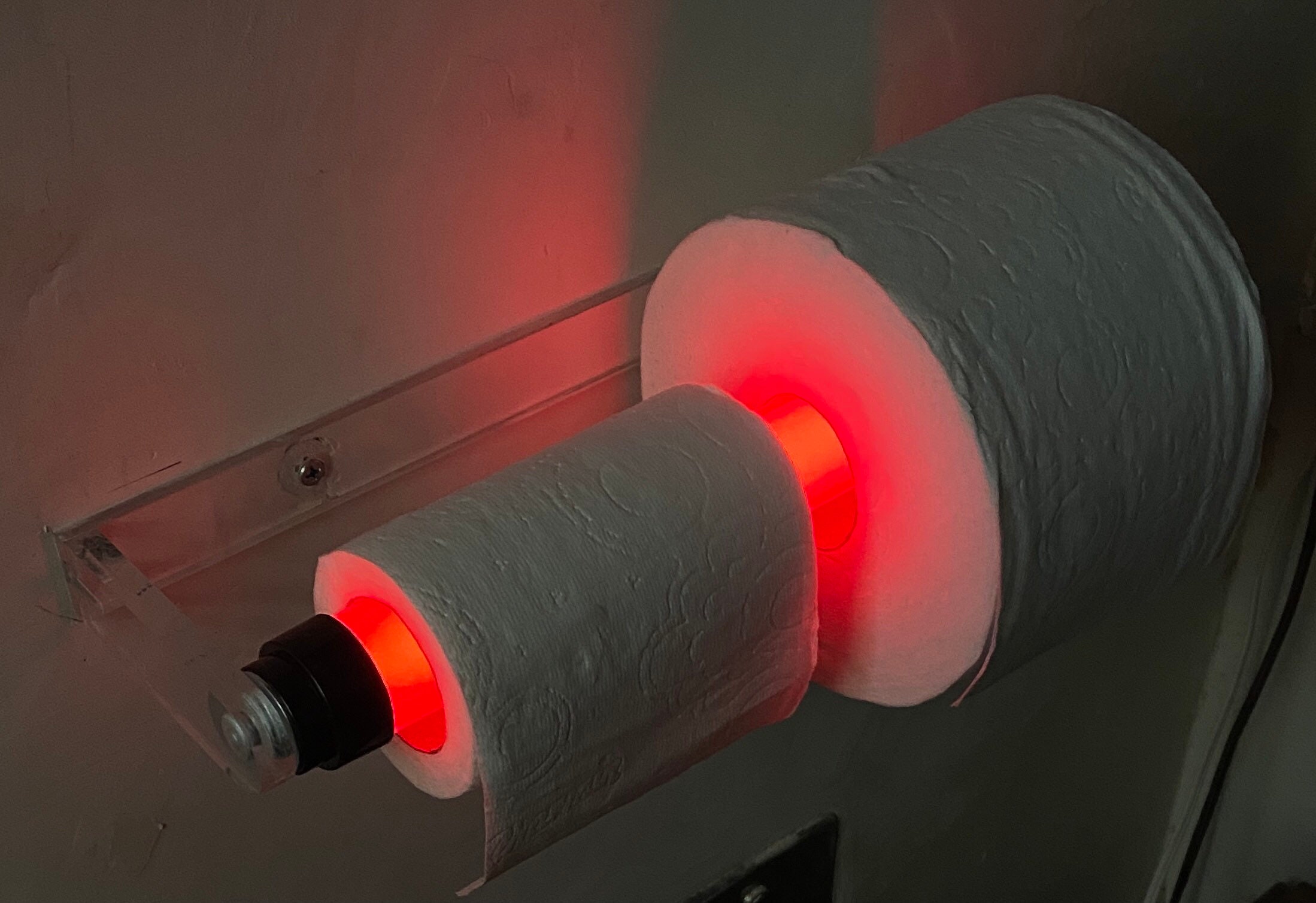 Light up 2024 toilet paper holder