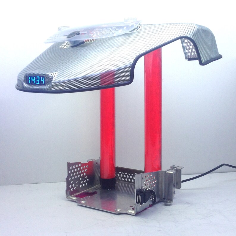 Apple iMac Dual Column Desk Lamp with Clock Macintosh table Etsy