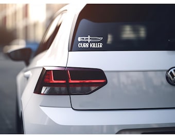 Curb Killer Car Decal | Funny Knife Bumper Sticker