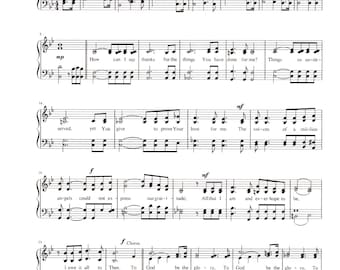 My Tribute by Andrae Crouch - Digital Religious Piano with Lyrics Sheet Music - Key of B Flat