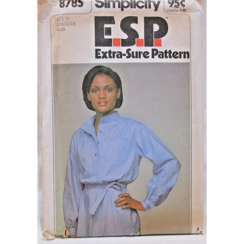 Simplicity Pattern 8785 Adaptive Sizes 10-14 Misses Pullover Blouse Tie ...