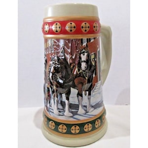Budweiser Hometown Holiday Stein 1993 Anheuser Busch