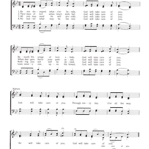 God Will Take Care of You - Digital Hymn Tune Piano and Lyrics - Key of B Flat