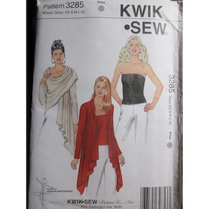 Kwik Sew Pattern 3285 Sizes XS - XL Misses Wrap & Top for Stretch Knits Uncut