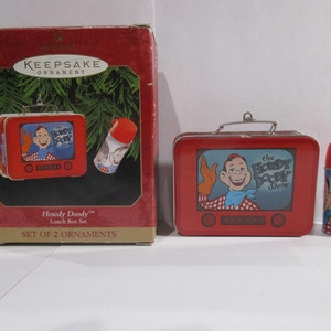 Hallmark Keepsake 1999 Ornament Howdy Doody 2 Piece Lunch Box Set Vintage