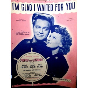 VTG Piano Sheet Music - I&#39;M Glad I Waited For You 1945 Guitar Chords & Lyrics