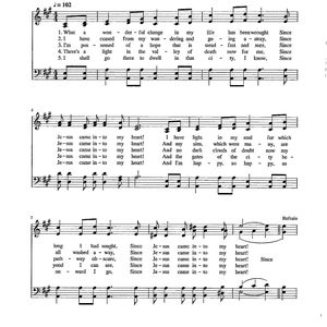 Since Jesus Came Into My Heart - Digital Download Hymn Tune for Piano and Voices - Key of A