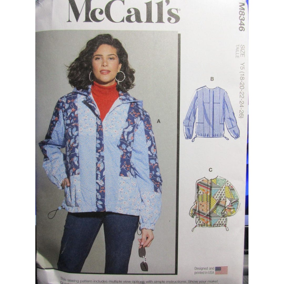 Mccalls Pattern 8346 Sizes 18 - 26 (bust 40 - 48) Misses Jacket in