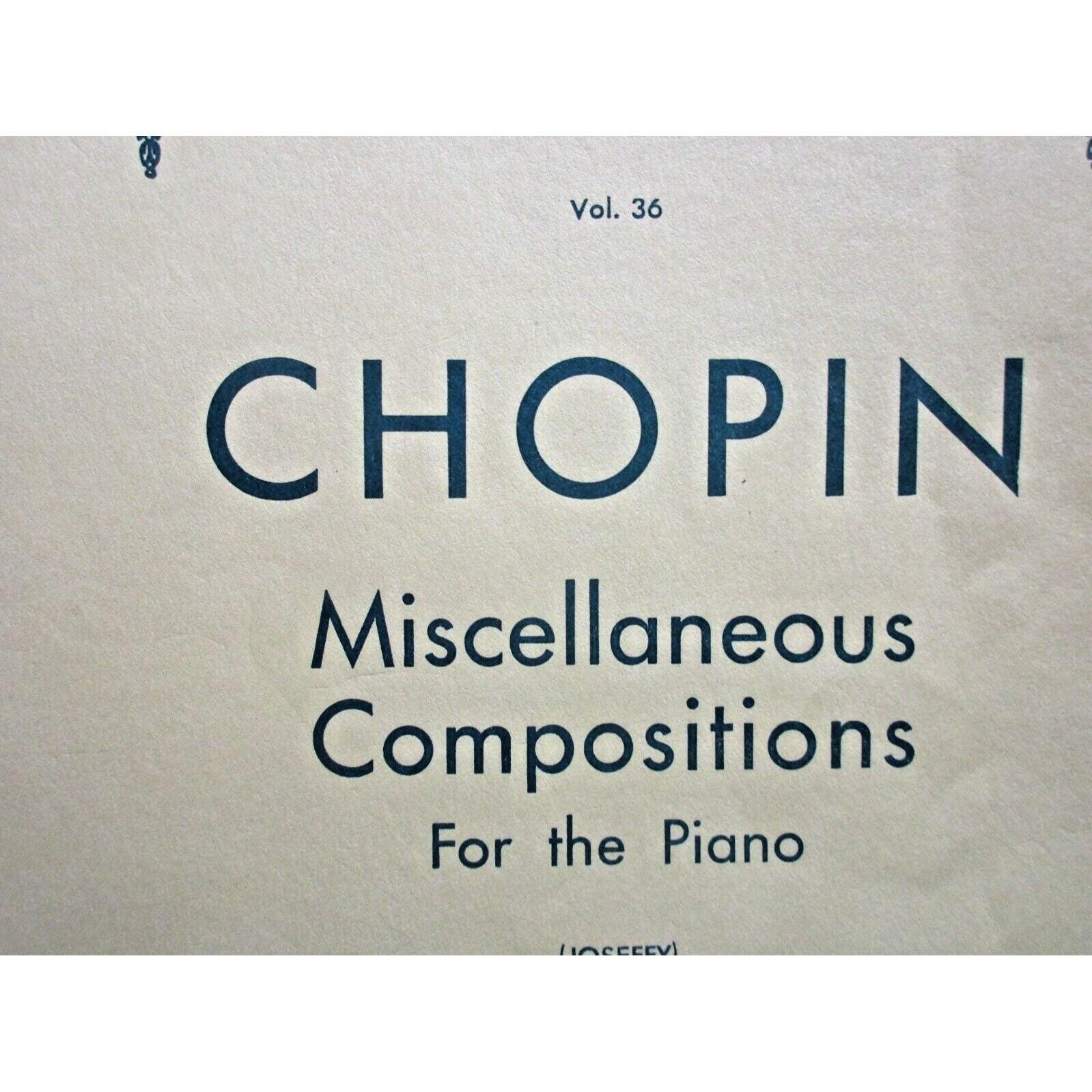 アート・デザイン・音楽 CHOPIN Miscellaneous Compositions Piano Chopin Miscellaneous Compositions for the Piano Volume 36 - G